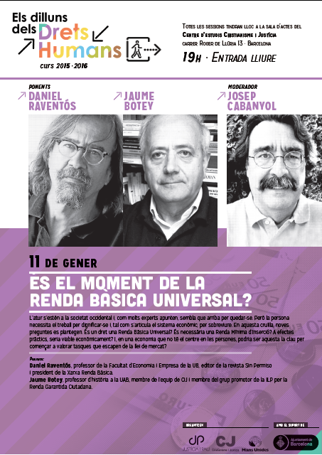 [Barcelona – 11 gener] És el moment de la Renda Bàsica Universal?