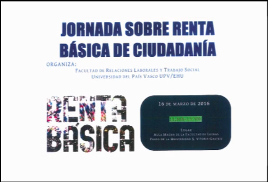 Vídeos de la Jornada sobre RB en la Facultad de Relaciones Laborales y Trabajo Social – UPV/EHU