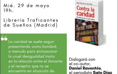 Sato Díaz y Daniel Raventós presentan el libro “Contra la Caridad” en Madrid