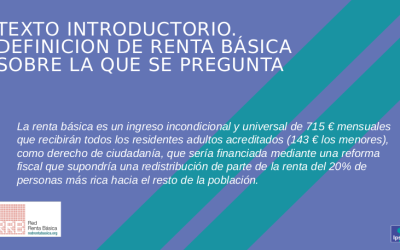 Nueva encuesta sobre la Renta Básica en el reino de España